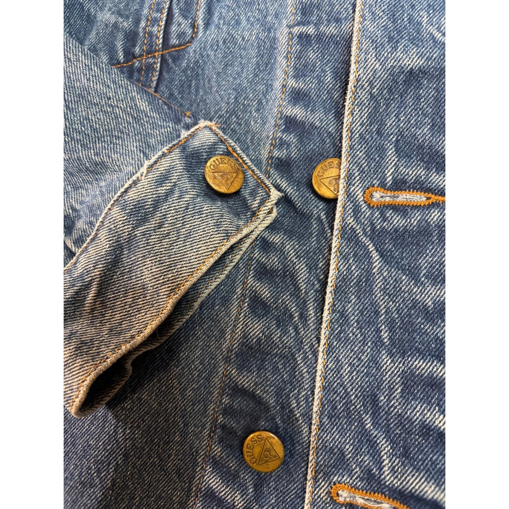 Vintage Guess USA Denim Jacket Georges Marciano Blue Jean Trucker Mens Large L - Picture 7 of 10